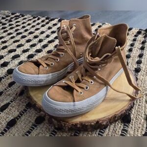 High-Top Tan Sneakers
